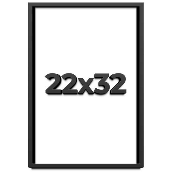 22x32 Shadow Box Frame Black | 1 inches Deep Real Wood Contemporary Shadowbox Display Frame | UV