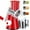 Red, variant on BAKIBO Rotary Cheese Grater, 3 in 1 Cheese Shredder Grater Rotary with Handle, Vegetable Mandoline Slicer Grater Shredder for Vegetable, Cheese, Nut, Garlic