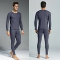 thumbnail image 4 of successthop Mens Base Layer Set Loose Comfortable Long Sleeve Crewneck Tops and Soft Leggings Solid Breathable Blue XL, 4 of 8