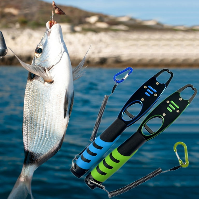GENEMA Fish Lip Gripper with Scale 33lb Aluminum Fish Grabber Tackle  Fishing Grip Tool
