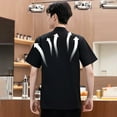 thumbnail image 6 of Ettsollp Chef Clothes Stand Collar Short Sleeve Single-Breasted Men Women Chef Uniform Breathable Solid Color Design Chef Suit, 6 of 8