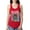 Red, variant on Dean Russo Cosmic Trash Panda Animal Lover Ladies Racerback Tank Top, Black, Medium