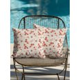 thumbnail image 4 of Outdoor Pillows Waterproof, Red Beige Rosebuds Bedding Throw Pillows with Insert for Couch Sofa Bed, Rustic RomanticFloral Botanical 16x16 Inch Pillowcases Decorative Camping Patio Pillow Set of 2, 4 of 8
