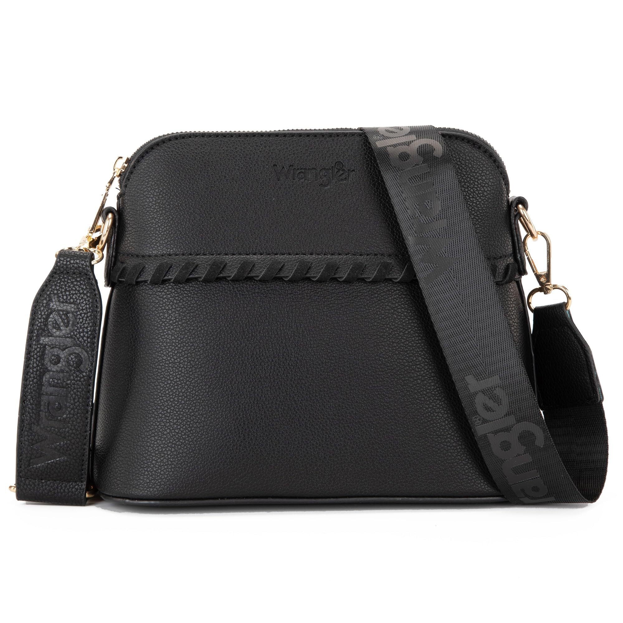 Wrangler 3Pcs Handbags Set Tote Bag & Medium Crossbody Purse & Wallet, Black