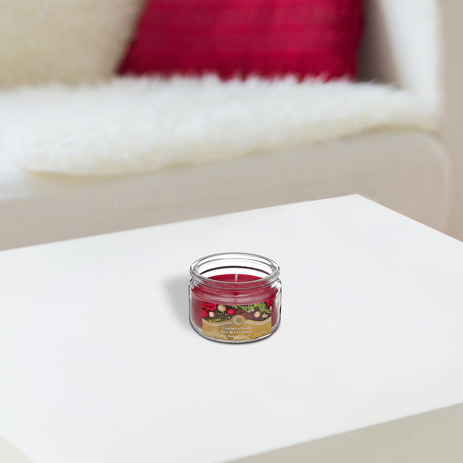 Christmas 3 Oz Scented Jar Candle Cranberry Woods - Set of 4