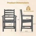 thumbnail image 3 of Costway Patio Dining Chairs Set of 4 with Wide Armrests Curved Seat Wood Grain for Backyard Gray, 3 of 6