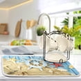 thumbnail image 4 of Nautical Ship Wheel Dish Drying Mat Starfish Seashells Dry Pad Bottle Dryer Rack Kitchen Decor absorbent Easy Clean Drainer Mats for Kitchen Counter Sinks 18"x24", 4 of 6
