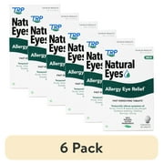 (6 pack) Natural Eyes, Allergy Eye Relief, Fast Dissolving Tablets, for Allergy Symptoms Including Itchiness, Burning, and Excessive Watering. 1 Carton Equals 48 Tablets.