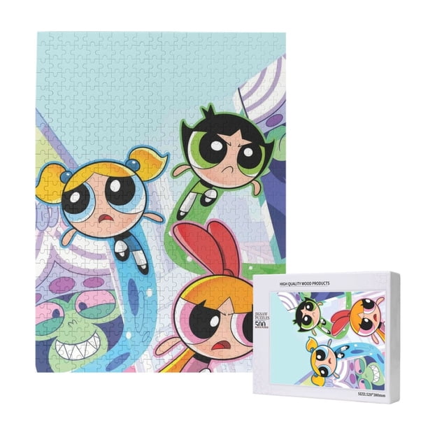 Rompecabezas de madera de Las Chicas Superpoderosas: adecuado para niños y adultos, rompecabezas para niños y niñas, juguetes de juego de entretenimiento con rompecabezas, talla única