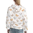 thumbnail image 7 of Fotbe Funny Chicken Pattern Womens Long Sleeve Hoodie, Pullover Hooded Sweatshirt, Kangaroo Pocket Hoodie with Eye-catching Drawstrings-Large, 7 of 7