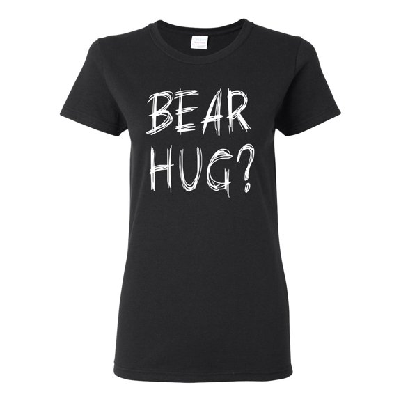 Bear Hug Lover | Womens Animal Lover Graphic T-Shirt, Black, Small