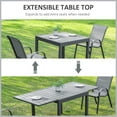 thumbnail image 4 of Outsunny Extendable Dining Table Metal Outdoor Slat Table for 4-6 Person Rectangular Lawn Garden Bistro Patio Table with Aluminum Frame, Grey, 4 of 10
