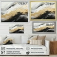 thumbnail image 4 of Designart "Fusion Of Gold And Black Gentle Waves III" Abstract Shapes Floater Framed Wall Art Living Room, 4 of 5
