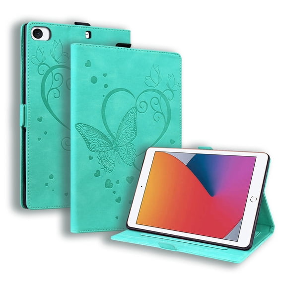 Case for iPad Mini 1/2/3/4/5 7.9 inch (5th/4th/3rd/2nd/1st), PU Leather Folio Stand Magnetic Cases, Card Slot, Auto Wake/Sleep, Pen Holder, Filp Cover, Green