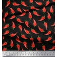 thumbnail image 2 of Soimoi Black Cotton Jersey Fabric Chilli Vegetable Printed Fabric 1 Yard 64 Inch Wide, 2 of 3