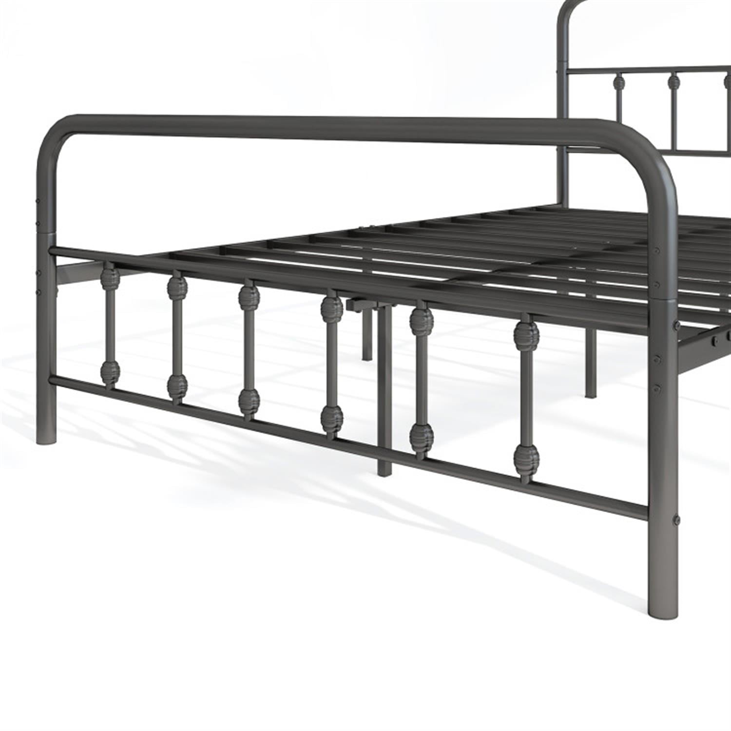 Demi Bonn Full Size Bed Frame with Headboard, Metal Platform Bed Frame with Under Bed Storage, No Box Spring Needed, Black