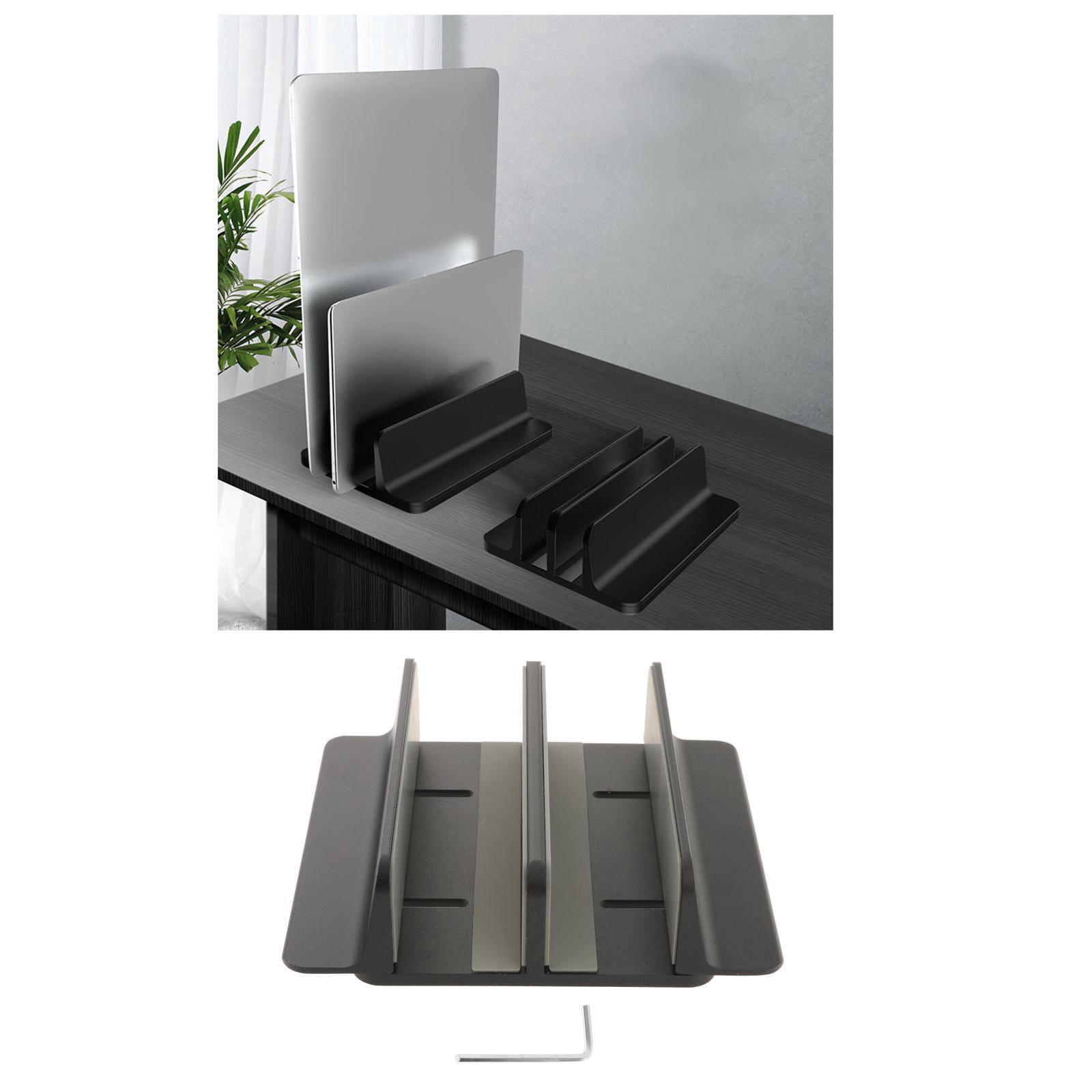 Adjustable Laptop Stand Slots for Notebook PC Desk Holder scratch, Engineered for Stability - Black
