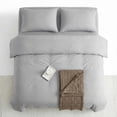 thumbnail image 4 of Premium 100% Cotton Duvet Cover Set, Soft Breathable Bedding with Zipper Closure (3 Pieces), Classic Grey, Full, 4 of 8