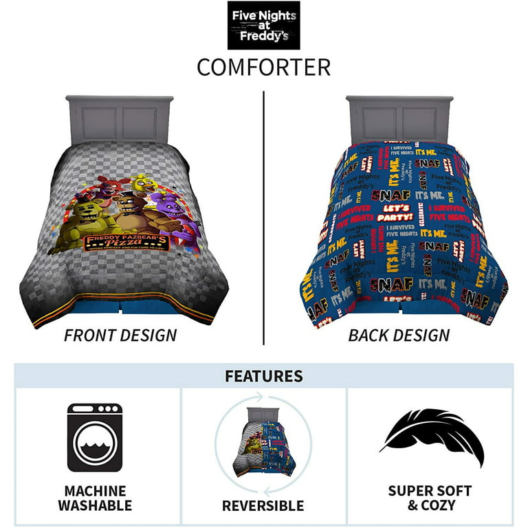  Franco Five Nights at Freddy's Game Bedding Soft Microfiber  Twin Size Comforter, (100% Officially Licensed Five Nights at Freddy's  Product) : Home & Kitchen