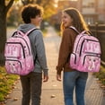 thumbnail image 3 of Aplkyhs Summer Backpack Lightweight School Bag for Age 9-12 Water Repellent Bookbag for Kids Pink Ice Cream Axolotl, 3 of 7