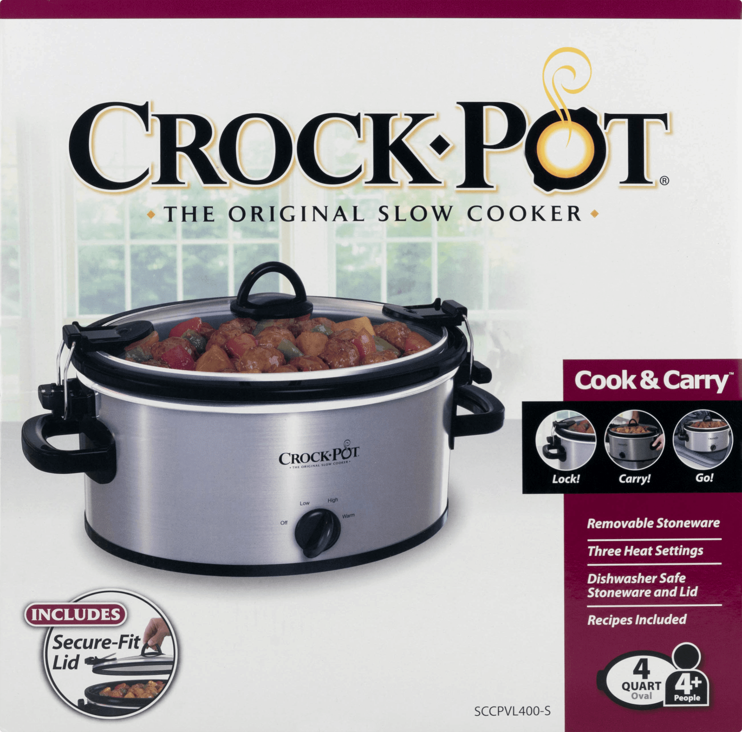 Crockpot 4 Qt. Cook & Carry Stainless Steel Slow Cooker - Tiger Island  Hardware