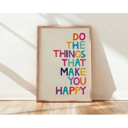 Happiness Colorful Inspirational Quote Wall Art Poster Poster Home Decor Poster Only