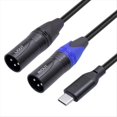 thumbnail image 1 of Cable de Audio Tipo C A Doble Salida XLR Macho, con Chipset Integrado y Blindaje para Altavoces., 1 of 6