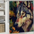 thumbnail image 6 of Orinice Wolf Flowers Leaves Bathroom Decor Set with Hooks, Colorful Luxurious Graphic Print Polyester Fabric Fashion Shower Curtain, Waterproof Home Bathroom Decoration Set 60x72, 6 of 7