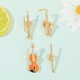 thumbnail image 3 of Lerpwige 4 Pieces Musical Instrument Enamel Pins Guitar Designs for Outerwear Accessories, 3 of 16