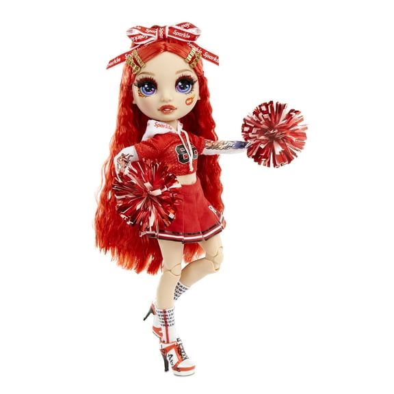 Rainbow High Cheer Ruby Anderson – Red Fashion Doll with Pom Poms, Cheerleader Doll, Toys for Kids 6-12 Years Old