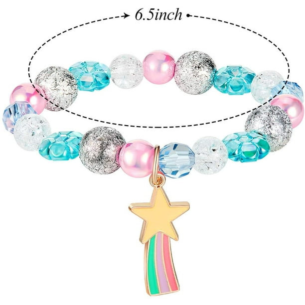 9 Pieces Colorful Unicorn Bracelet Girls Unicorn Bracelets Rainbow