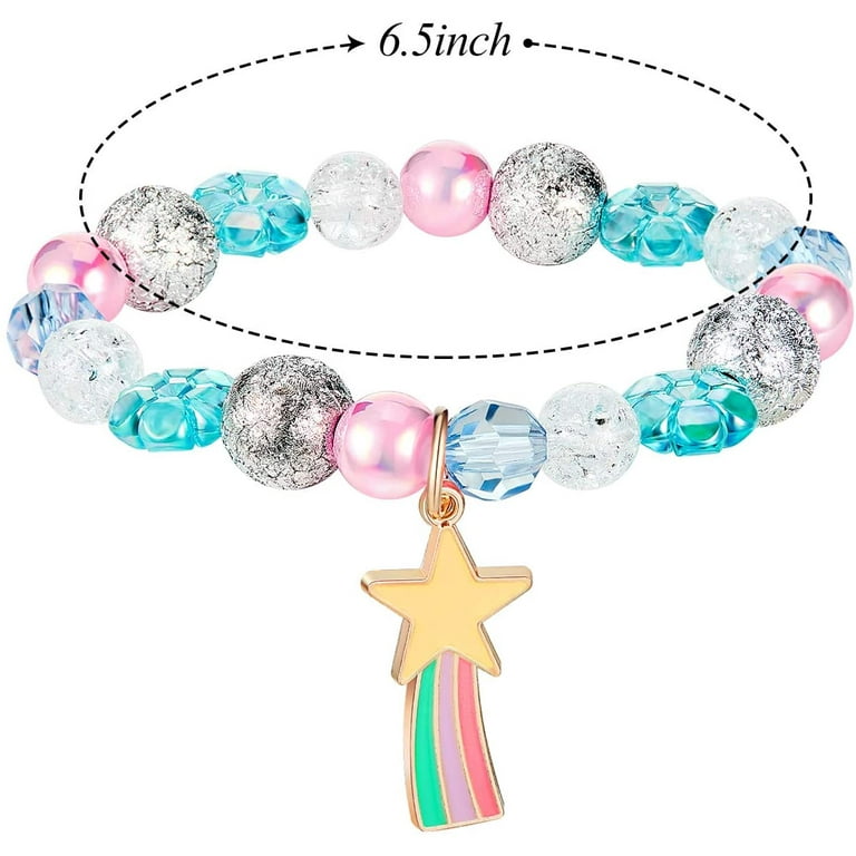 Heldig 9 Pieces Colorful Unicorn Bracelet Girls Unicorn Bracelets Rainbow  Unicorn Beaded Bracelet for Birthday Party Favors 