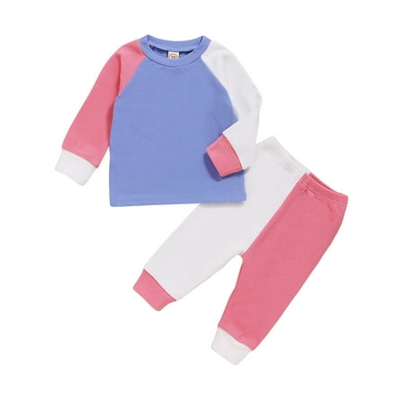 

Bmnmsl Baby Girls Round Neck Long Sleeve T-Shirt Trousers Sets