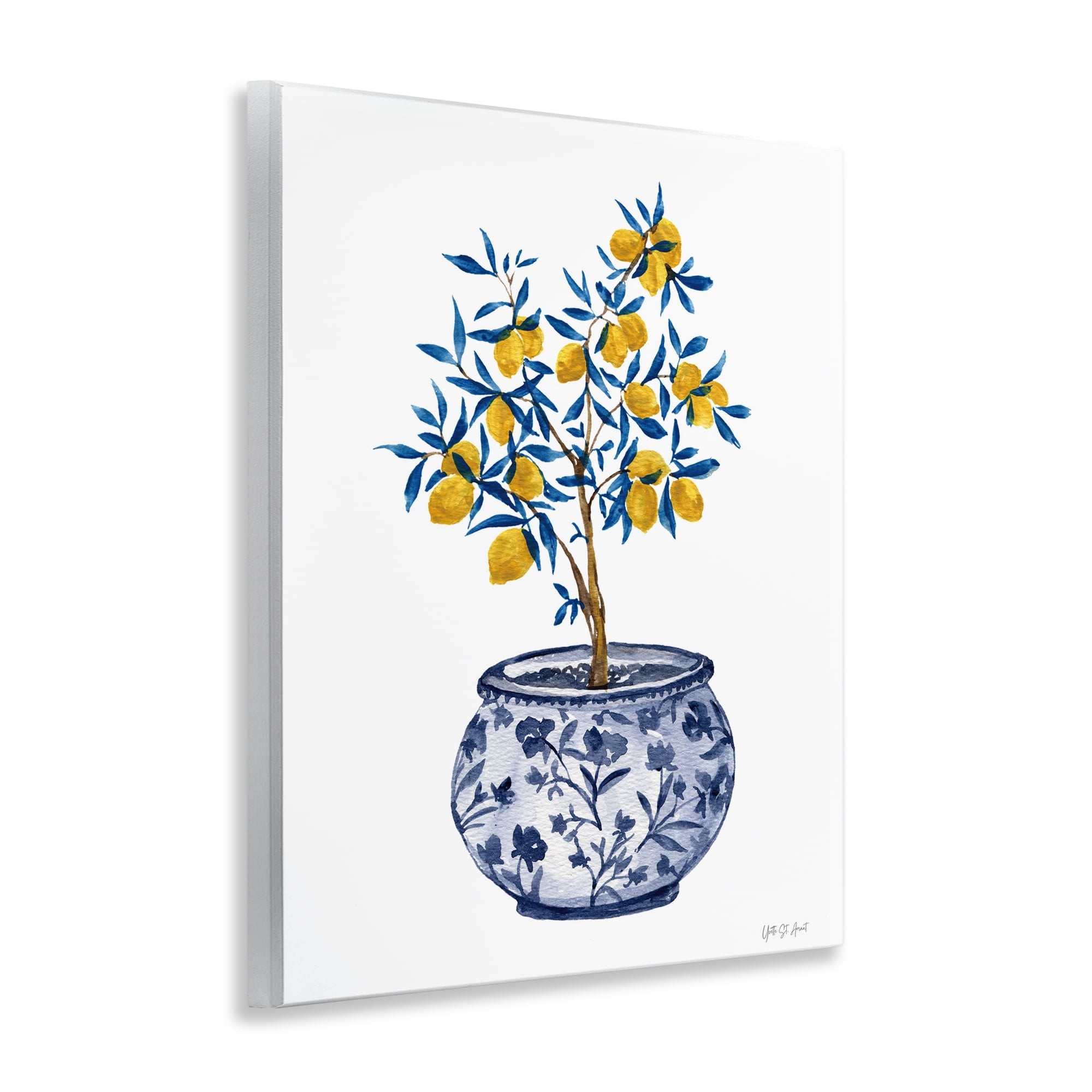 Stupell Industries Lemon Tree in Chinoiserie Food & Beverage Painting Unframed Art Print Wall Art, 11 x 14