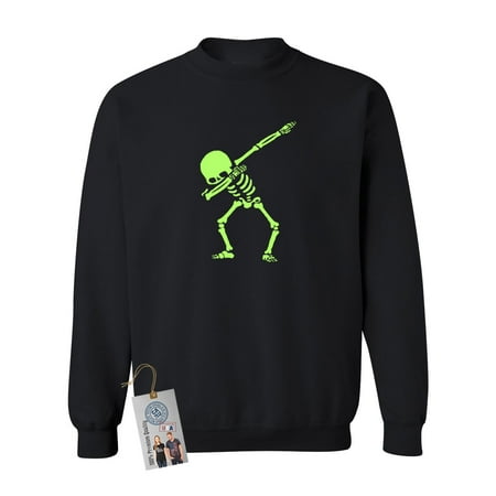 Dabbin Skeleton Halloween Shirt Mens Womens Crewneck Sweatshirt