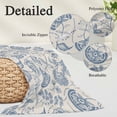 thumbnail image 3 of Blue Paisley Pillow Covers 16"x24", Vintage Boho Flower Botanical Leaf Branch Soft Brushed Microfiber Breathable Throw Pillow Covers, Pillowcase with Zipper for Couch Sofa Bedroom Living Room, 3 of 9