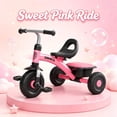 thumbnail image 6 of KORIMEFA Kids Tricycle for Toddlers Age 2-5, Pink, Birthday Gift for Boy Girl, Toddler Trike with Quiet Ride Wheels, Storage Bin, Comfort Grip Handlebars, 6 of 13