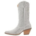 thumbnail image 3 of Dingo Women's Silver Dollar Western Boot Snip Toe Silver 6 M  US, 3 of 5