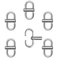 thumbnail image 2 of 6 hebillas de metal ajustables para bolso con correa de cadena, eslabones de cadena, clip pequeño para acortar la longitud de la cadena de metal., 2 of 8