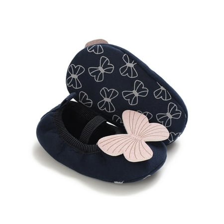 

Colisha Toddler Crib Shoes Soft Sole Mary Jane Flats First Walker Princess Shoe Wedding Cute Loafers Slip On Sock Slippers Dark Blue 18-24 months