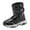 Black, variant on Boys Girls Warm Winter Snow Boots Anti-skid Waterproof Chunky Athletic Hiking Shoes High Top Booties