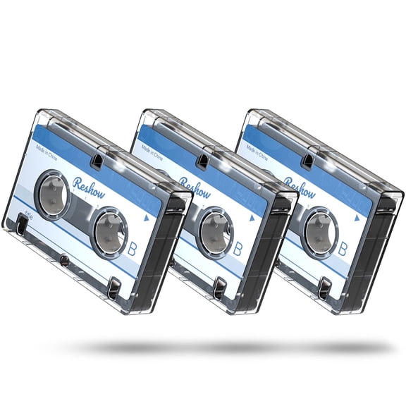 Reshow Dictating Microcassette - Micro Cassette Tapes Blank for Recording MC-60 Minutes Suited for Lectures and Seminars -3 Pack