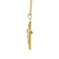 thumbnail image 3 of 14k Two-tone Solid Gold Crucifix Religious Pendant with 2-mm Flat Wheat Chain, 3 of 3