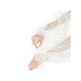 thumbnail image 4 of INSPIRE CHIC Women's Tulle Solid Color Transparent Fingerless Thin Sheer Large Lantern Sleeve One Size White, 4 of 6