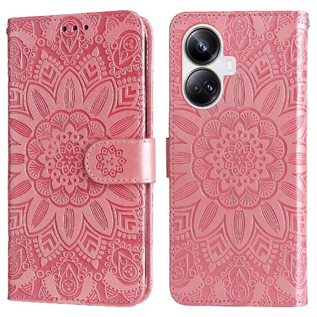 Funda tipo cartera GANGXUN para Realme 10 Pro Plus , diseño girasol, cuero PU, soporte, cierre magnético, tarjetero