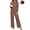 Coffee, variant on UVN Fall Womens 2 Piece Pajamas Set Loungewear Long Sleeve Tops and Pants Soft Lounge Sets
