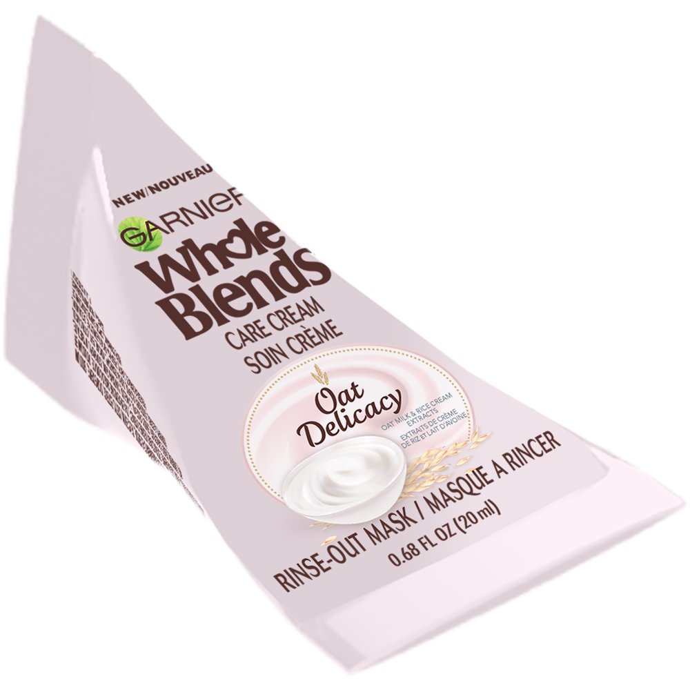 Garnier Whole Blends Care Cream Hair Mask, Oat Delicacy, 0.68 FL OZ