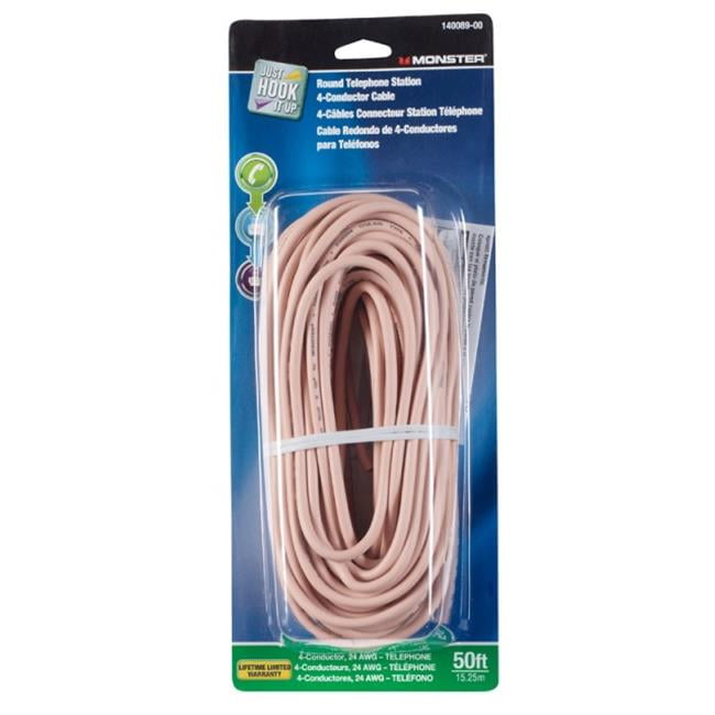 Monster Cable Telephone Station 4-Conductor Wire 24 Ga 4 Conductor 50 ' Carded