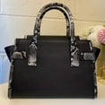 thumbnail image 4 of Michael Kors Women's Carmen Colorblock Medium Flap Satchel 35S3SNMS8L-001 (Black Multi), 4 of 10