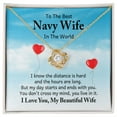 thumbnail image 4 of To My Navy Wife I Know the Distance is Hard Infinity Knot Necklace Message Card, 4 of 7